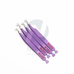 Pinzas para pestañas de acero inoxidable alto con impresión de logotipo personalizado 2024, Punta puntiaguda de instrumento sostenible para espejo de pestañas de volumen - Product Image 4