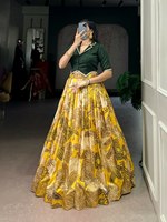 Style de mode indo-occidental, accents miroir placés à la main, silhouette élégamment structurée, faux Lehenga Choli au design exquis