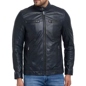 Veste en cuir pour hommes poids lourds confortable pièce fraîche coupe régulière veste en cuir de motard en PU de qualité supérieure pour hommes - Product Image 1