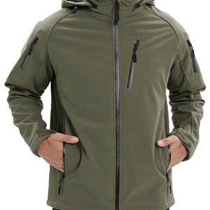 Chaqueta Táctica de Mezclilla Unisex para Otoño, Cortavientos, Impermeable, con Cuello Alto, Tejido de Punto, Cierre de Cremallera, para Uso en Exteriores, 2025 - Product Image 1