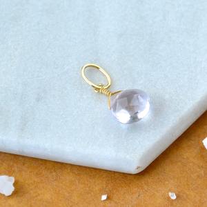 Colgante de Piedra Preciosa Facetada en Forma de Lágrima de Amatista Rosa, Piedra Natural Rosa Claro, Chapado en Plata, Joyería Artesanal - Product Image 4