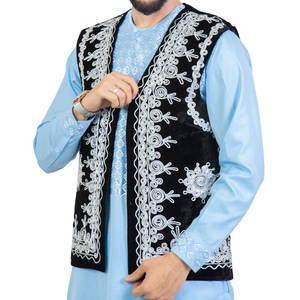 Top Selling Afghani Traditional Hand Made Golden Embroidered Waistcoat Traditional <b>Men's</b> Afghani <b>Vest</b> - Product Image 3