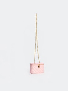 OEM ODM Private Label Custom Logo Women's <b>Pink</b> Quilted Chain Crossbody Bag Mini Vanity Box Bag PU Leather Shoulder <b>Purse</b> - Product Image 2