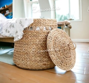 Cesta de almacenamiento de ratán hecha a mano al por mayor con cestas de lavandería de mimbre cesta tejida para habitación de niños - Product Image 5