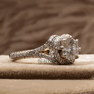 Round Cut Moissanite Cute Sterling Silver Prong Setting Engagement <b>Ring</b> for Women - Product Image 5