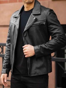 Premium Men's Genuine Leather <b>Jacket</b> <b>Long</b> Sleeve Stand Collar Plus Size Front <b>Waterproof</b> Breathable Wholesale Unbeatable Price - Product Image 5