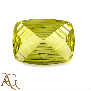 Cuarzo limón natural cóncavo tallado con láser, tallado en intaglio, piedra preciosa suelta, fabricante mayorista para fabricación de joyas, forma cojín - Product Image 3