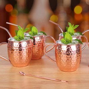 <b>Moscow</b> <b>mule</b> <b>mug</b> set handcrafted from solid copper featuring stylish design traditional elegance and practical function - Product Image 2