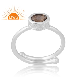 Anillo de piedras preciosas ahumadas naturales de Plata de Ley 925 más vendido, joyería personalizada para mujer, regalo para ella - Product Image 1