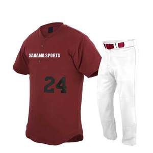 Uniforme de baseball personnalisé avec votre propre logo, vente chaude, conception de marque privée, ensembles d'uniformes de baseball en couleur unie - Product Image 1