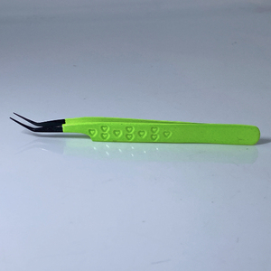 Neon Green Tweezers Stainless Steel Tweezer Slanted Extension <b>Applicator</b> Lash <b>Applicator</b> Custom Whole Sale Tweezers - Product Image 2