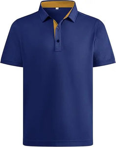 Polo de golf respirant pour homme, T-shirt uni doux avec logo personnalisé brodé pour un style sportif, polos personnalisés en couleur OEM - Product Image 1