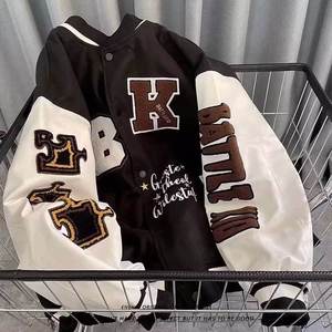 OEM personalizado hombres Vintage Letterman Varsity chaqueta de talla grande recortada Cadena de béisbol Chenille bordado invierno piel Decoración - Product Image 4