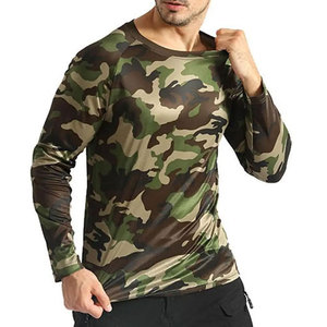 Camouflage Hunting <b>T</b>-<b>Shirt</b> Canvas <b>Polyester</b> Breathable Quick Dry Lightweight Outdoor Tactical Men's Autumn Wear - Product Image 3