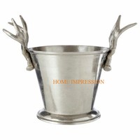 Seau à glace pour vin en acier inoxydable, forme pinces, motif floral classique, capacité 5L, durable, écoresponsable, facile à nettoyer, décoration de table