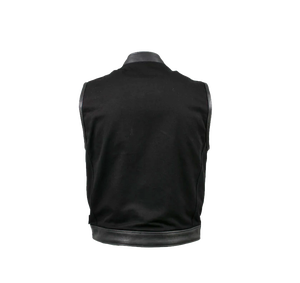 Gilet en cuir de moto pour hommes avec poche dissimulée lacets réglables Gilet en cuir pour motards - Product Image 3