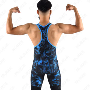 เสื้อกล้ามมวยปล้ำระดับพรีเมี่ยมสำหรับผู้ชายเสื้อกล้ามเล่นกีฬายกน้ำหนักพิมพ์ลายซับลิเมชันตามสั่ง - Product Image 1