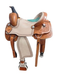 Sillín occidental de caballo de cuero genuino de calidad superior, sillín de carreras de barril para montar a caballo, sillín occidental - Product Image 5