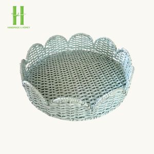 Plateau en rotin naturel jonc de mer Vietnam nouveaux designs plateau de service en osier pétoncles décoration de pièce maîtresse de table écologique OEM - Product Image 1
