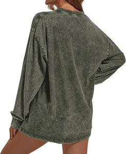 Service OEM Sweat-shirt à logo personnalisé de haute qualité Lavage à l'acide Respirant Coton durable Manches longues pour l'hiver Vêtement décontracté - Product Image 3