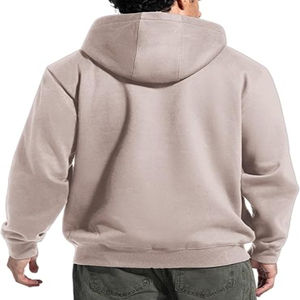 Sweat à capuche en coton 100% pour homme, veste d'hiver chaude, motif uni, doublure en polaire, sweat à capuche surdimensionné brodé, décontracté, 2025 - Product Image 6