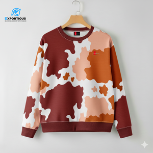 Pull en molleton 100% coton respirant à imprimé vache, couleur contrastée personnalisée, streetwear avec logo - Product Image 2