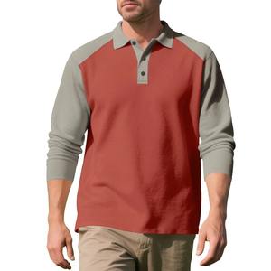 Camiseta Polo Casual para Hombre, con Botones, Colores Surtidos, Cuello Camisero, Holgada, Transpirable, de Manga Larga - Product Image 4