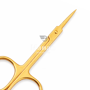 Tijeras para Cutículas de Acero Inoxidable Dorado Delgadas de Alta Calidad con Punta Afilada de Precisión, Diseño Duradero con Orificio Cuadrado para Arte de Uñas - Product Image 2