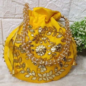 Bolsas de Gota Patti Potli indias hechas a mano bordadas espejo trabajo Festival regalo bolsa para mujeres Diwali Navratri Karwa Chauth favores - Product Image 3