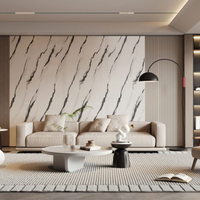 Panneaux muraux en marbre de cristal de carbone d'intérieur, revêtement mural en WPC, panneaux en PVC filmés, panneau mural en bambou et charbon de bois