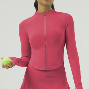 Women Tennis Sport Wear High Elastic Casual Two-Piece Set Pocket Zipper Gym Jacket Women Anti-walking Tennis <b>Skirt</b> Women Set - Product Image 6