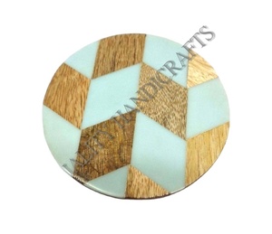 แผ่นรองแก้วไม้มะม่วงและเปลือกไม้ รูปทรงกลม สไตล์มินิมอล เป็นมิตรกับสิ่งแวดล้อม สำหรับชา กาแฟ ไวน์ ตกแต่งห้องครัวและโต๊ะอาหาร - Product Image 1