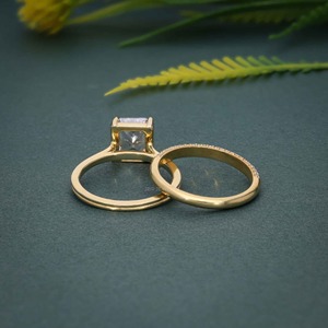 Bague solitaire en diamant de laboratoire certifié IGI VVS, très vendue, avec alliance en or 14 carats pour mariage, à prix bas - Product Image 3