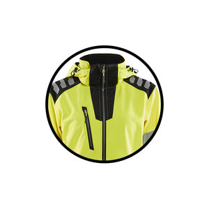 Chaqueta para correr ligera personalizada para hombre 2024, impermeable, patrón de invierno, Sarga de mejor densidad, capucha de seguridad reflectante amarilla Oxford - Product Image 5