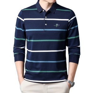 Polo uni à manches longues décontracté pour hommes T-shirt uni respirant grande taille pour polos grande taille à manches longues - Product Image 5