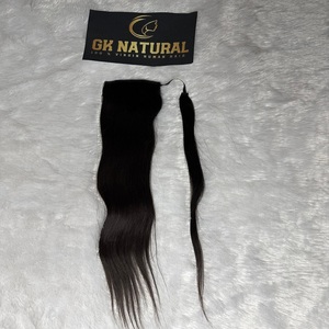 100% Réel Remy Indien Extensions De Cheveux Ondulé Texture Clip-In Queue De Cheval Tissage Avec Des Cheveux Dessinés Simples Extensions De Cheveux Humains - Product Image 2