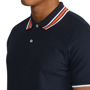 Polo de secado rápido para hombre al por mayor, jersey de manga corta ajustado personalizado, color sólido, antiarrugas y retráctil - Product Image 5