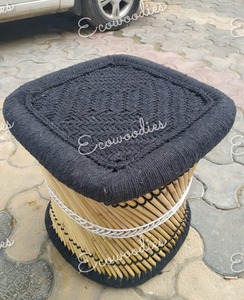 Mudda de caña de bambú Natural ecológico, taburete Muddi hecho a mano, taburete de jardín para jardín, muebles para interiores/exteriores, consola con incrustaciones de hueso - Product Image 5