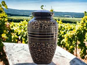 Elegante urna de cremación con diseño floral, recuerdo conmemorativo decorativo y funcional para cenizas humanas - Product Image 6