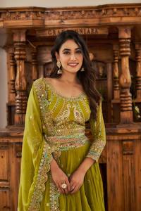 ชุดงานแต่งออกแบบงานแต่งงาน lehenga choli และ dupatta กับงานหลายลำดับอย่างหนัก - Product Image 5