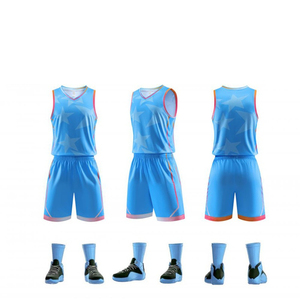 Ensemble de maillots de basket-ball personnalisés Uniforme d'entraînement respirant avec des techniques imprimées complètes - Product Image 2