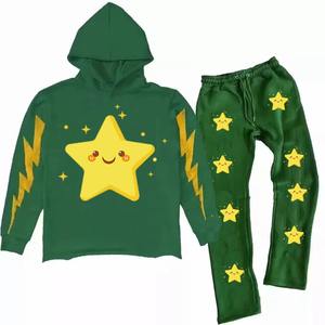 Conjunto de Pantalones Cargo y Sudadera de Lujo al por Mayor, Estilo Urbano, para Hombre, con Corte Acampanado, Traje Deportivo, Bordado Personalizado, Atuendo de Primavera - Product Image 1