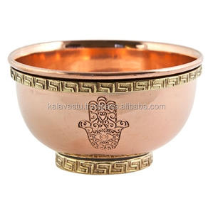 Bol d'offre en cuivre tibétain de qualité véritable monté en laiton Prix compétitif Spécialement fabriqué avec de la pierre montée - Product Image 4