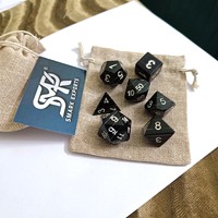 Ensemble de dés polyédriques artisanaux en corne de buffle, dés de jeu naturels de luxe pour jeux de rôle de table, D&D et collectionneurs