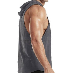 Hombres sin mangas Sudadera con capucha Fitness 100% Algodón Actividades al aire libre Ropa informal Sin mangas Sudaderas con capucha - Product Image 2