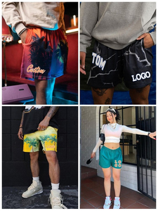 Custom 5 Inch Solid Casual Worsted Basketball Shorts Heavyweight Polyester Double <b>Layer</b> Digital Printing Jogger with Drawstring - Product Image 5