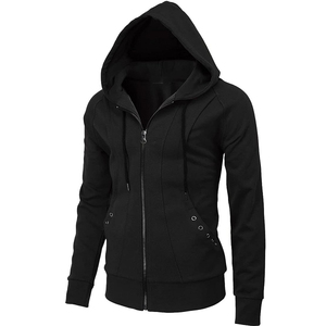 Nouveaux sweats à capuche décontractés pour hommes, zippés, épais, respirants, à motif uni, personnalisables, en polyester/coton - Product Image 5