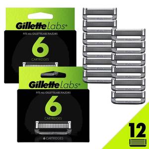 GilletteLabs Gillette-Recargas de cuchillas de afeitar para hombre, maquinillas de afeitar GilletteLabs con barra exfoliante y 6 cartuchos de cuchillas de afeitar calentados - Product Image 4