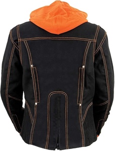 Veste textile à capuche pour femme OEM Premium en noir et violet avec design tribal réfléchissant Vêtements d'hiver pour l'extérieur de la moto - Product Image 2