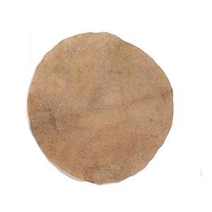 Alfombra de piel de cabra auténtica con un patrón natural de manchas blancas y marrones, pieles de tambor - Product Image 3